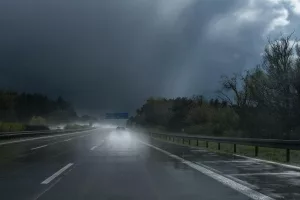 Unwetter auf der Autobahn