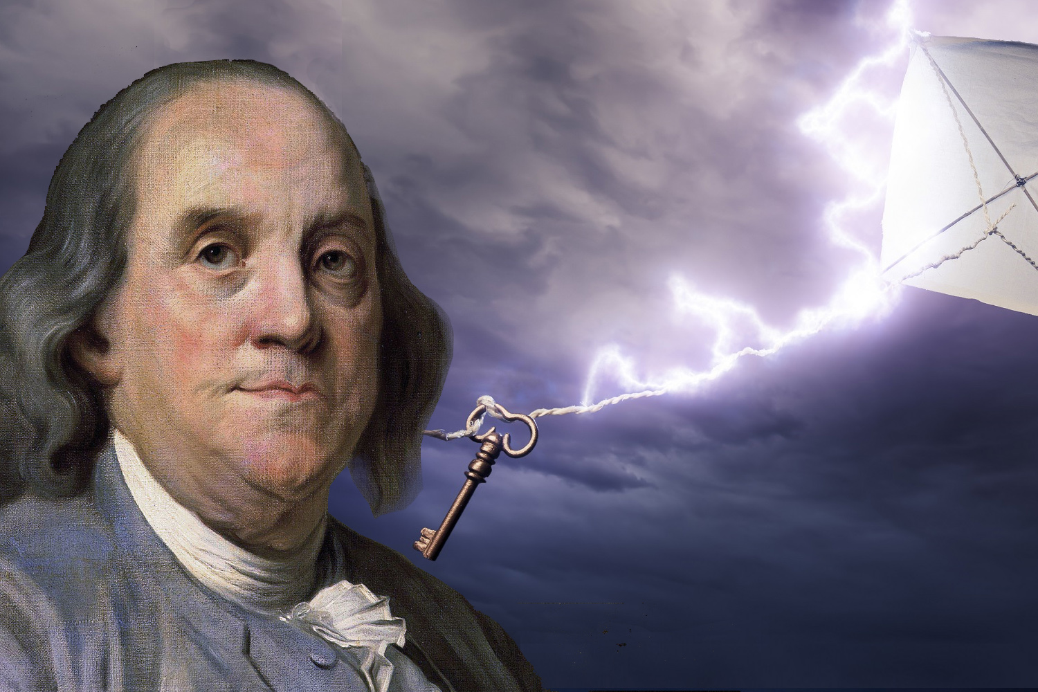 Benjamin Franklin (1706-1790) im ALter von 79 Jahren