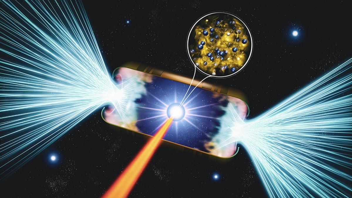 Laser-Experiment an der National Ignition Facility des Lawrence Livermore National Laboratory 
