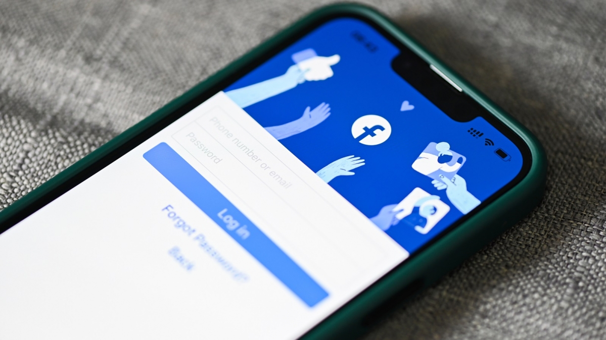 Facebook-Loginscreen auf einem Smartphone