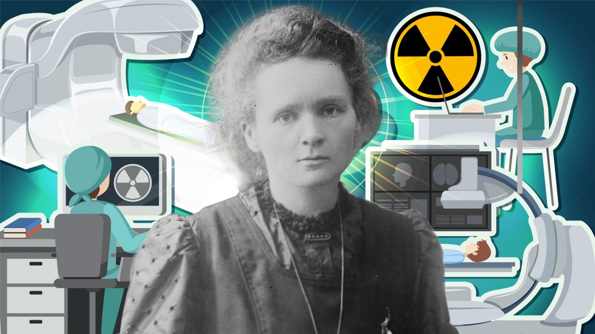 90. Geburtstag von Marie Curie