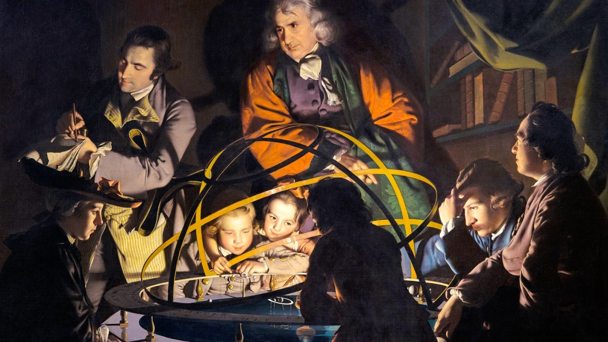 A Philosopher Lecturing on the Orrery, 1766, Joseph Wright of Derby