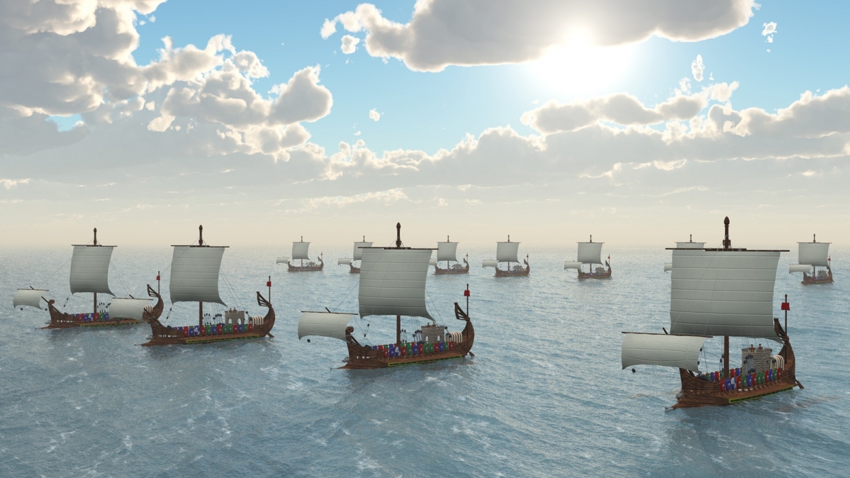 Römische Flotte bei stiller See