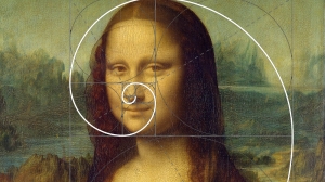 Mona Lisa mit Fibonacci-Spirale