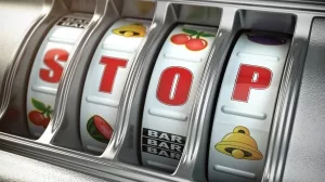 Glücksspielautomat mt Anzeige "Stop"