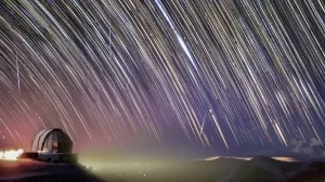 Geminid meteor shower over Gemini North on 13 December 2020