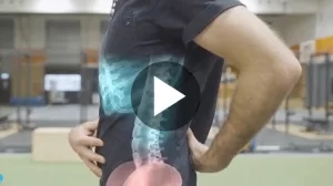 Männlicher Oberkörper in Seitenansicht