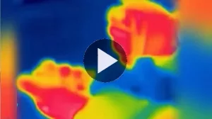 Wärmebild von Handschuhen