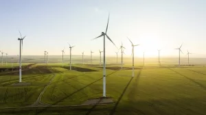 Luftbild eines Windparks