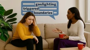 Zwei Freundinnen im Gespräch