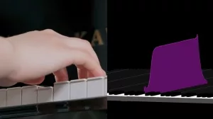 Grafik zeigt die Bewegung einer Klaviertaste im Verlauf des Anschlags