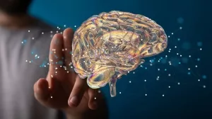 Illustration eines menschlichen Gehirns in Aktion