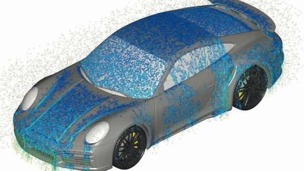 MESHFREE-Visualisierung eines Porsches
