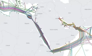 TeleGeography Submarine Cable Map (Ausschnittt)