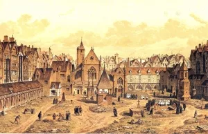 Der Cimetière des Saints-Innocents um 1550