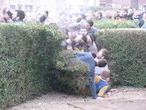 Hug beim Shrovetidefußball