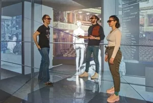 Forscher des HLRS mit VR-Brillen