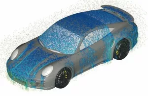 MESHFREE-Visualisierung eines Porsches