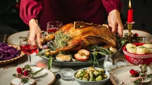 Auftragen einer Weihnachtsgans