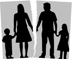 Symbolbild Ehescheidung mit Kindern