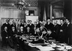 Gruppenbild der Teilnehmer der ersten Solvay-Konferenz für Pysik im Jahre 1911