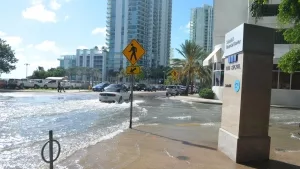  Brickell, Miami, während der Überschwemmung im Oktober 2016