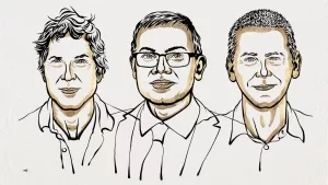 Chemie-Nobelpreisträger 2024 (v.l.n.r.) David Baker, Demis Hassabis und John Jumper