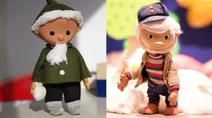 Sandmännchen Ost (l.) und Sandmännche West (r.)