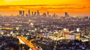 Abendliches Panorama von Los Angeles