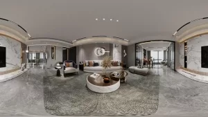 Mamorverkleidetes Wohnzimmer