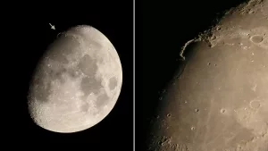 "Goldener Henkel" in den Tiefebenen des Sinus Iridum am Juragebirge