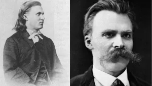 Friedrich Nietzsche als angehender Student (1862) und Dozent in Basel (1875).