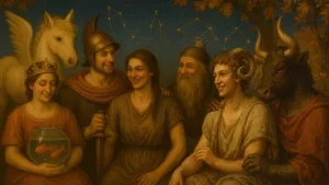 Personifikationen der wichtigsten Herbststernbilder