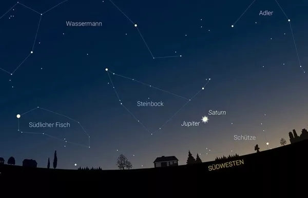Weihnachtsstern am Himmel: Groe Konjunktion von Jupiter und Saturn |  wissen.de